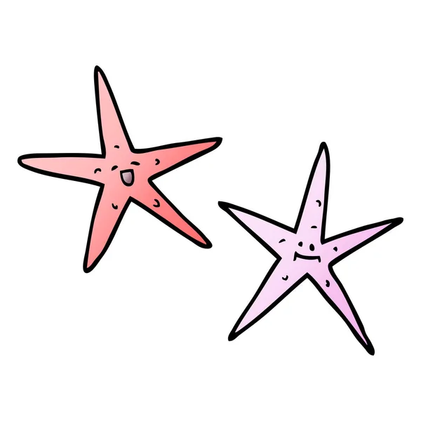 Dibujos Animados Garabato Estrella Mar — Vector de stock