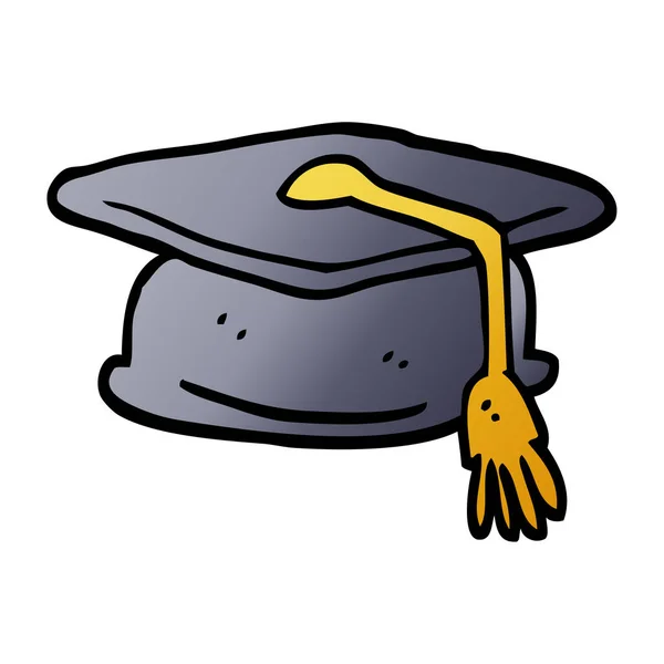 Vector Gradient Illustration Cartoon Graduation Hat — Stock Vector