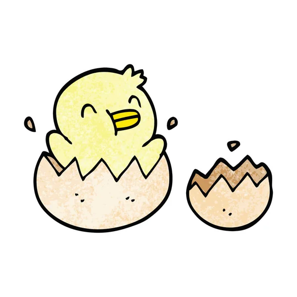 Cute Cartoon Doodle Chick — Stock Vector