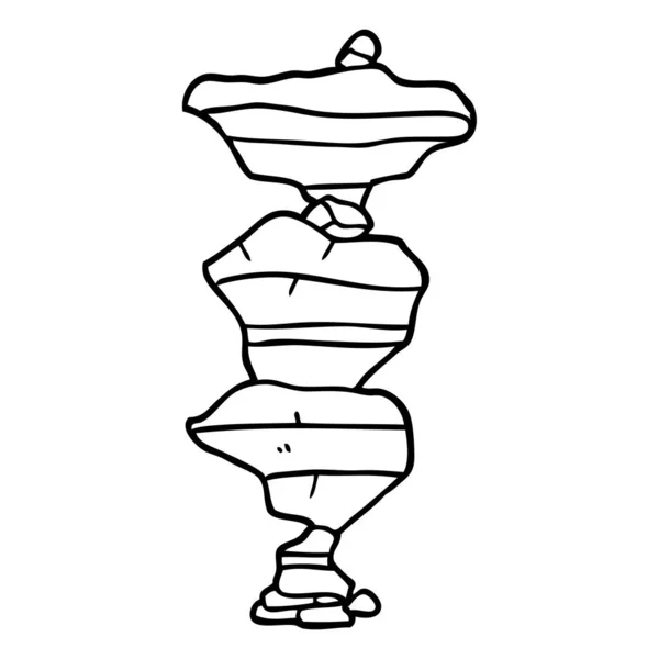 Linjeritning Tecknad Stenblock — Stock vektor
