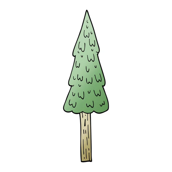 漫画落書き松の木 — ストックベクタ