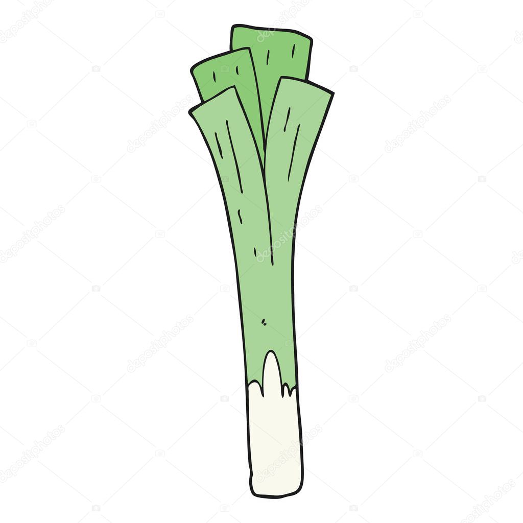 flat color style cartoon leeks