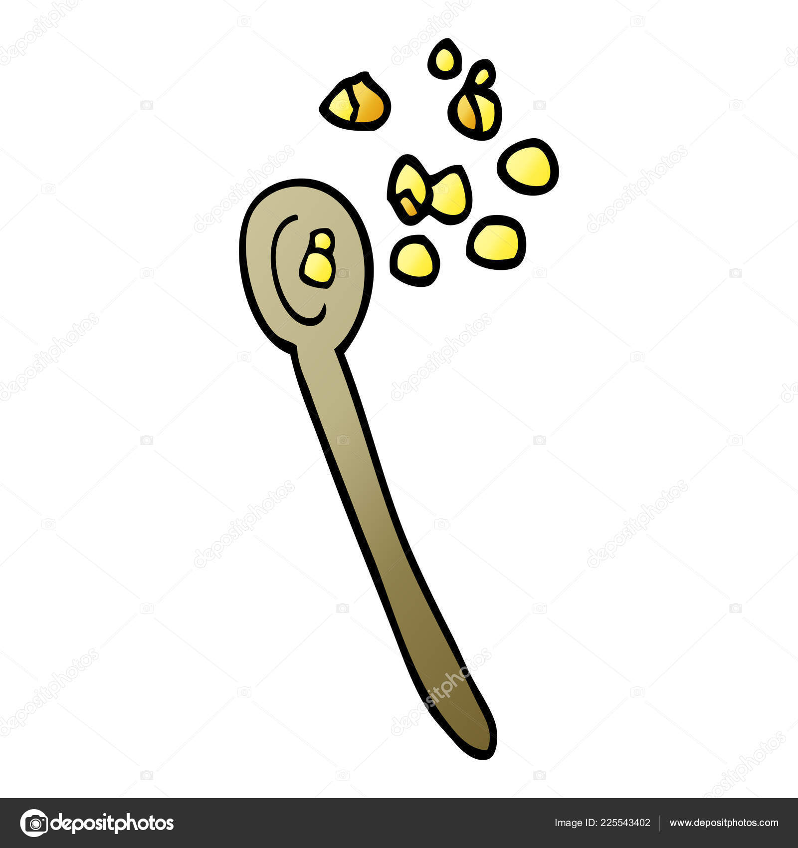 Cartoon Doodle Cereal Spoon Stock Vector Image by ©lineartestpilot