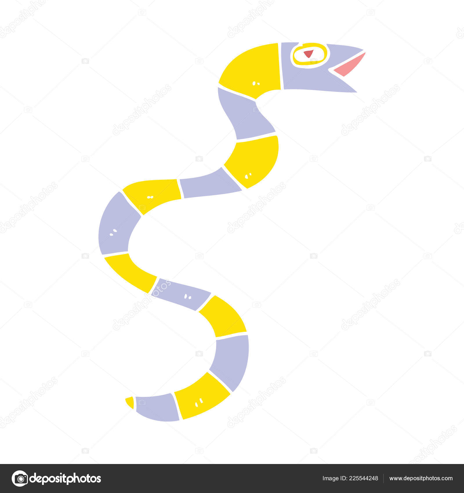 Estilo Cor Plana Cobra Dos Desenhos Animados imagem vetorial de  lineartestpilot© 225544248