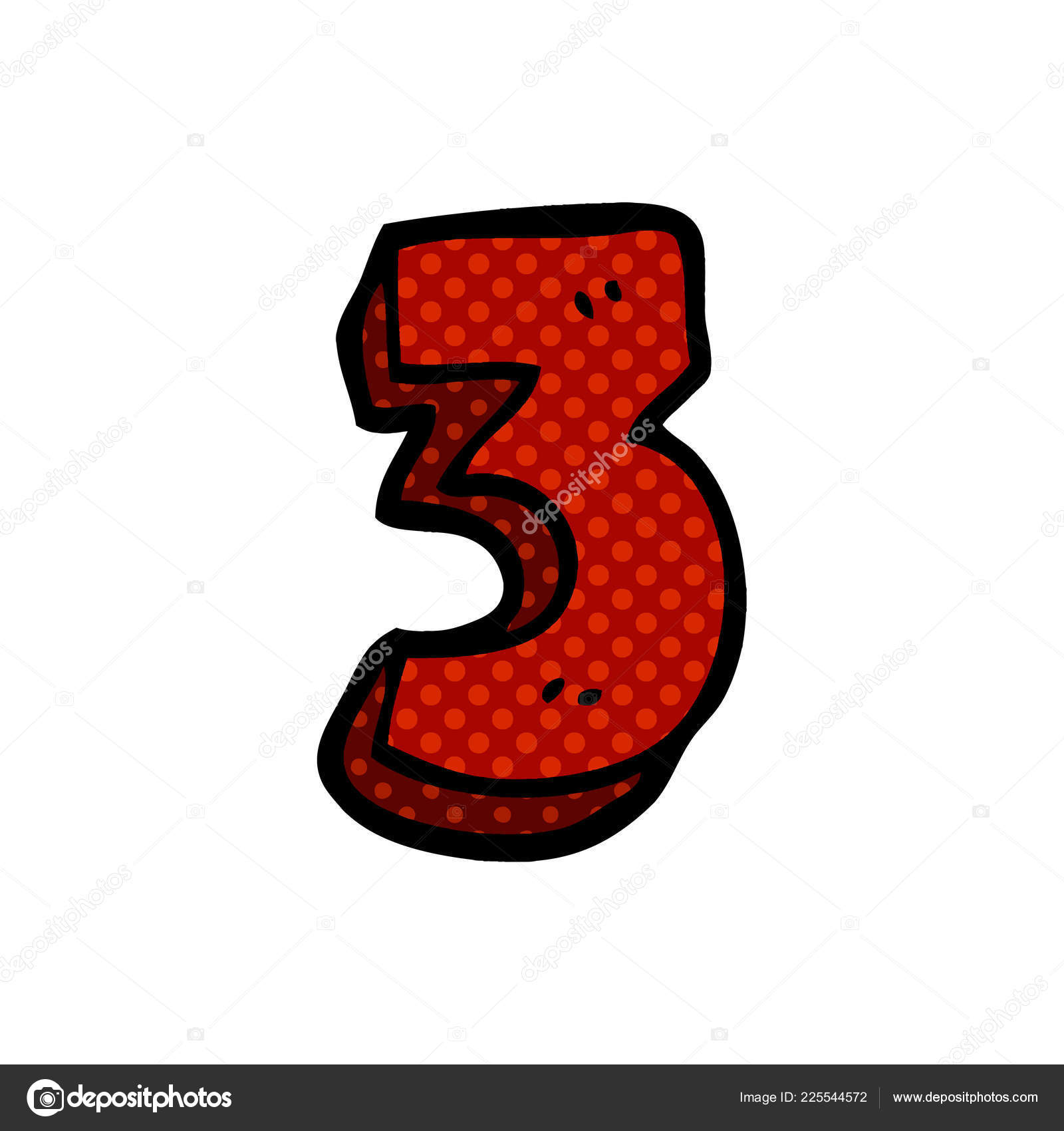 Cartoon Doodle Number Three Stock Vector by ©lineartestpilot