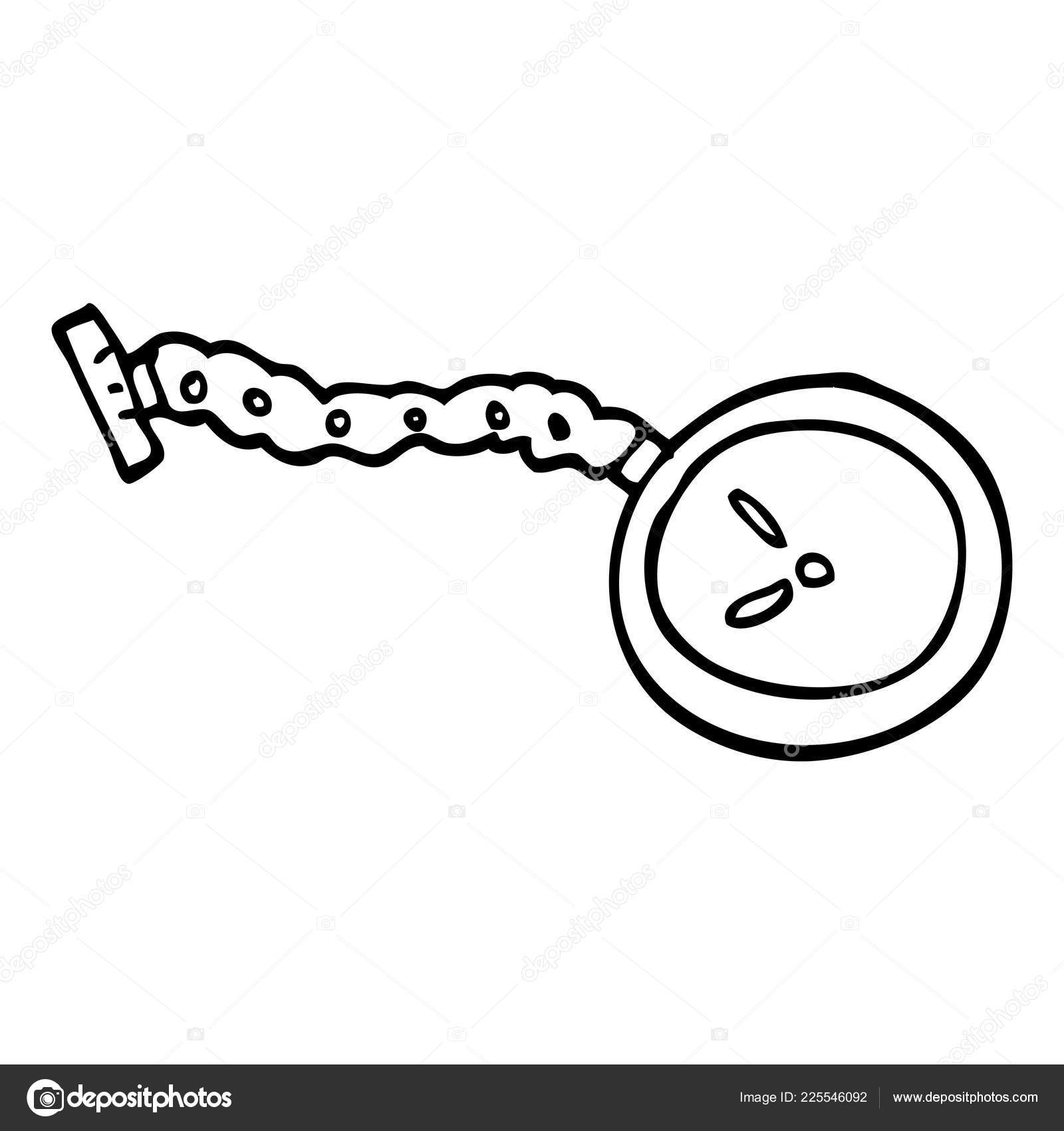 Line Drawing Cartoon Pocket Watch Stock Vector C Lineartestpilot 225546092
