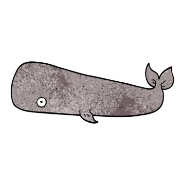 çizgi film doodle balina, vektör çizim