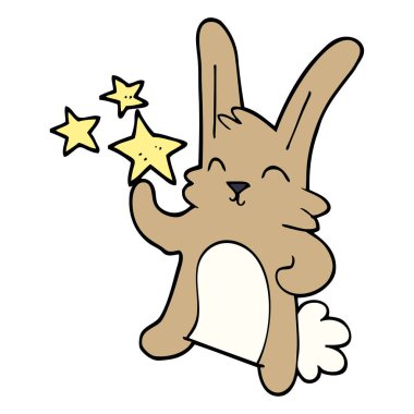 çizgi film doodle mutlu bunny