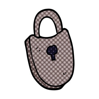 karikatür bir doodle kilit