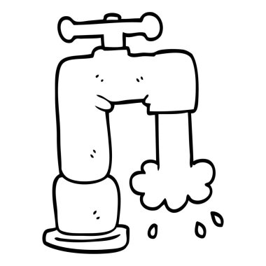 çizim karikatür çalışan musluk