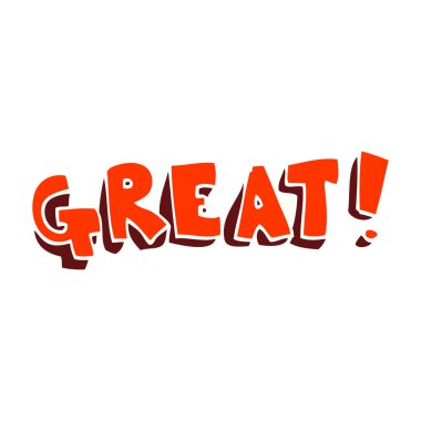 çizgi film doodle kelime harika