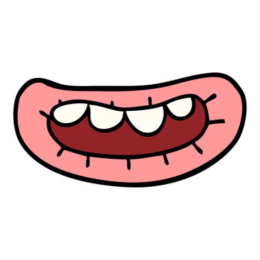 çizgi film doodle ağız, vektör çizim