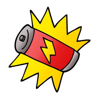 çizgi film doodle pil, vektör çizim 