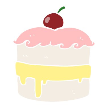 düz renk tarzı çizgi film kek