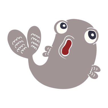 çizgi film doodle bir balık