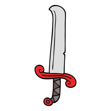 çizgi film doodle uzun kılıç