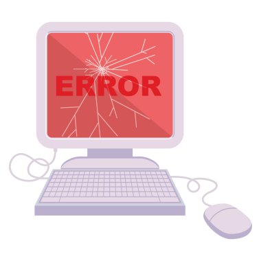 kırık bilgisayar grafik vektör çizim simgesi