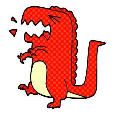 çizgi film doodle kükreyen dinozor