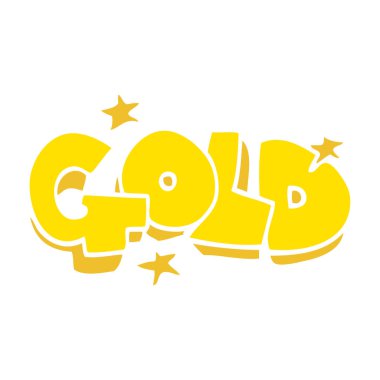 düz renk illüstrasyon kelime altın