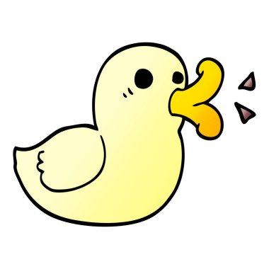 çizgi film doodle mutlu ördek