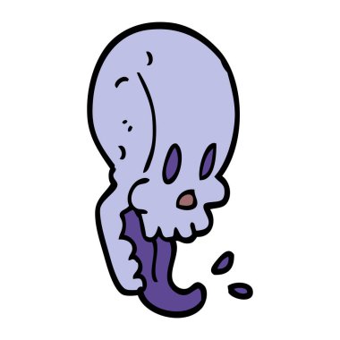 çizgi film doodle deli kafatası