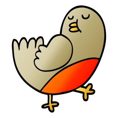 vektör degrade illüstrasyon karikatür Noel robin