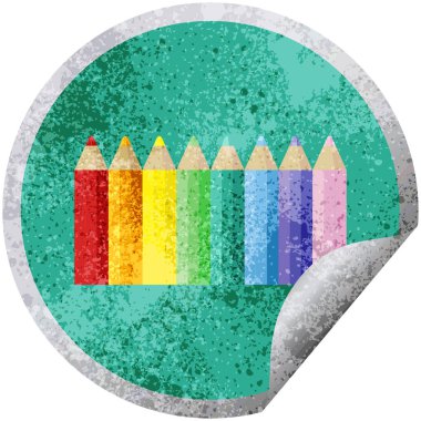 renk kalemler grafik vektör çizim dairesel etiket