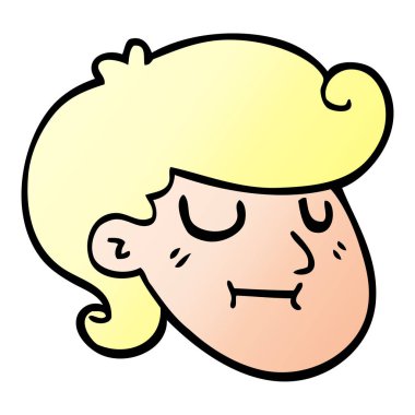 Doodle mutlu sarışın çocuk çizgi film