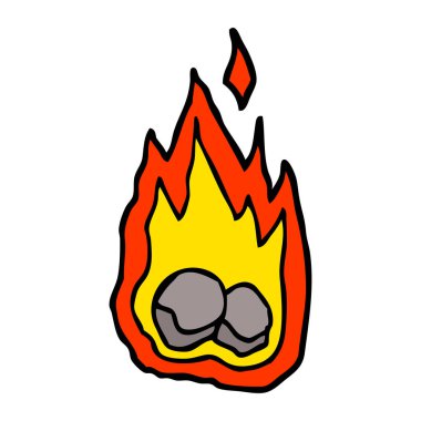 çizgi film yanan kömürlerin doodle