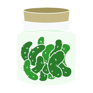 düz renk stili karikatür salatalık turşusu