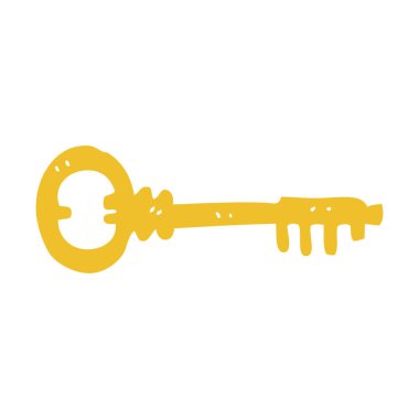 anahtar düz renkli çizimi