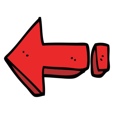 çizgi film doodle ok işaret yönünü