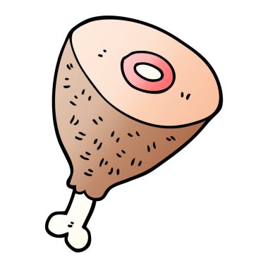 pişmiş et karikatür doodle