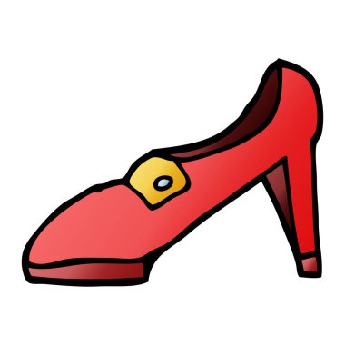 çizgi film doodle kırmızı ayakkabı