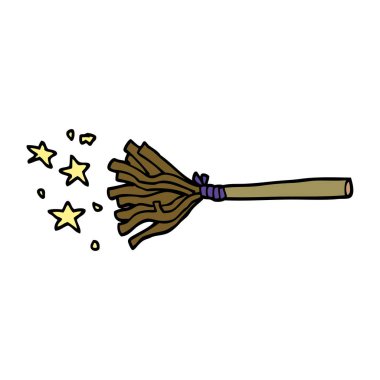 çizgi film sihirli süpürge doodle