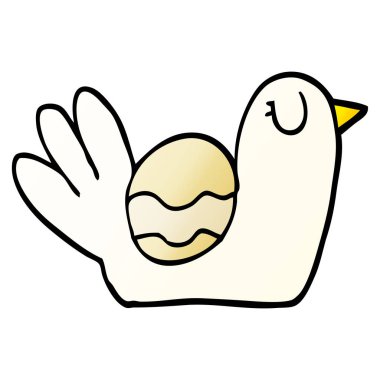 vektör degrade illüstrasyon karikatür kuş iç içe geçirme