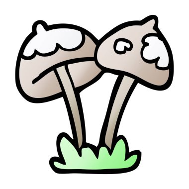 çizgi film doodle beyaz arka plan üzerinde izole mantar