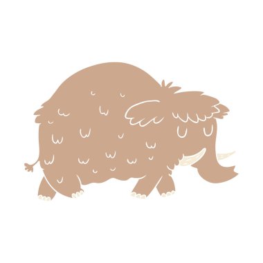 düz renk tarzı çizgi film tarih öncesi mamut