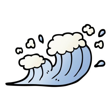 dalga çökmesini vektör degrade illüstrasyon karikatür