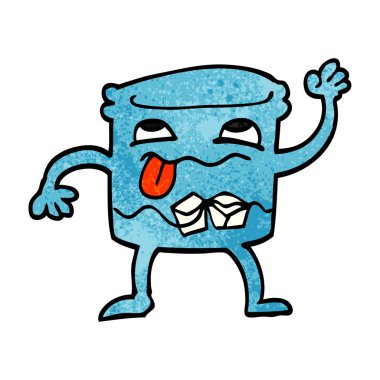 çizgi film doodle viski cam