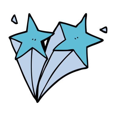 çizgi film yıldız, vektör çizim doodle