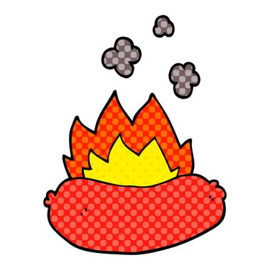 çizgi film doodle sosis beyaz