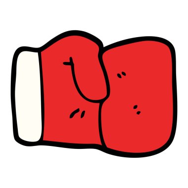 elle çizilmiş doodle tarzı çizgi film boks eldiveni