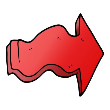 çizgi film doodle işaret eden ok