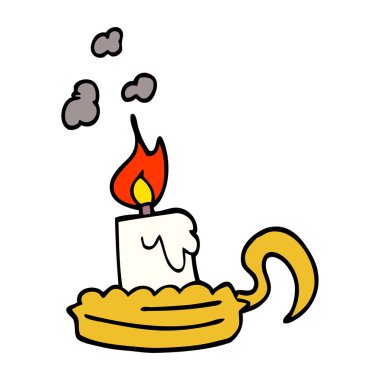 çizgi film doodle mum Şamdan