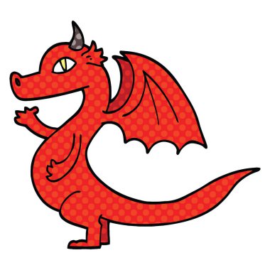 sevimli çizgi roman tarzı çizgi film dragon