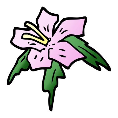 çizgi film doodle egzotik çiçek