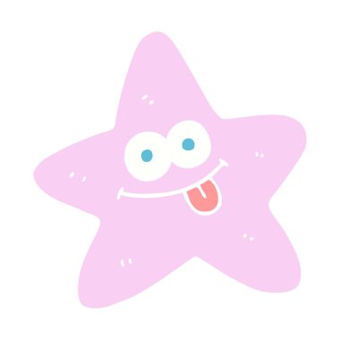 deniz yıldızı düz renkli çizimi