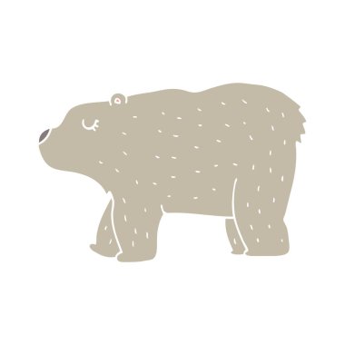 düz renk tarzı çizgi film ayı