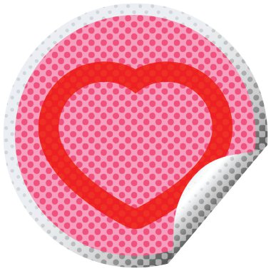 kalp grafik vektör dairesel peeling etiket